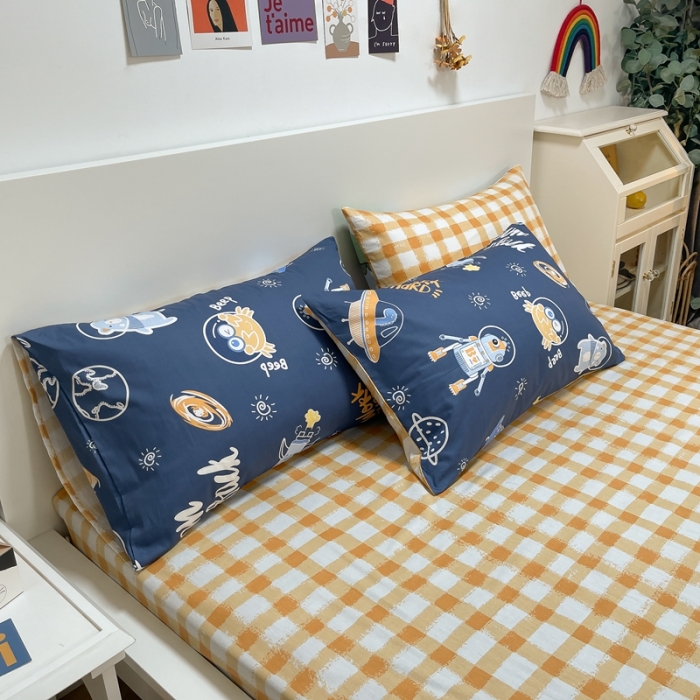 91家纺网 家纺一手货源 找家纺 曼之夏2022新款全棉13372匹马棉纯棉印花四件套 蓝空