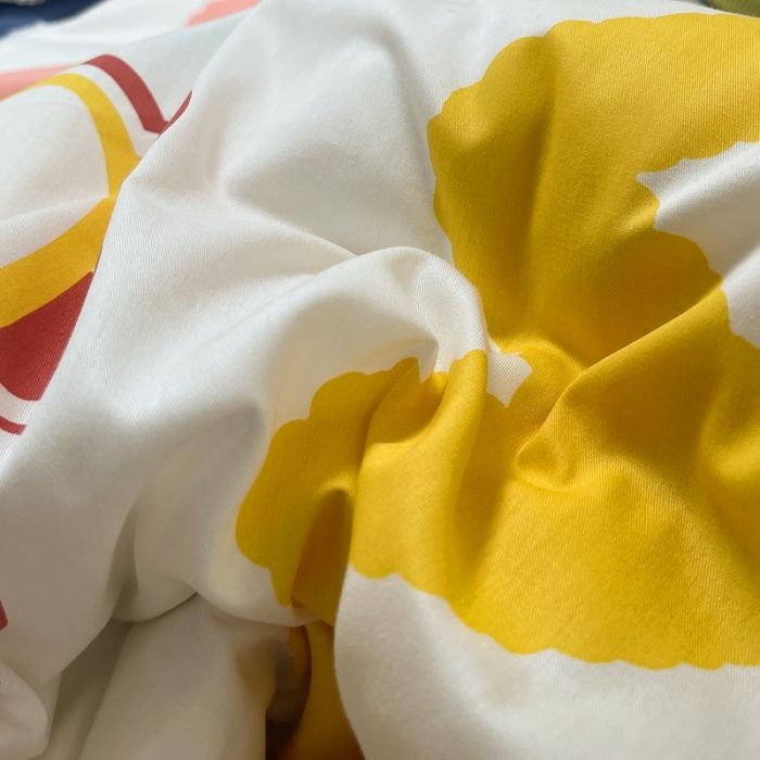 91家纺网 家纺一手货源 找家纺 曼之夏2022款全棉13372匹马棉纯棉印花四件套快乐星球兔