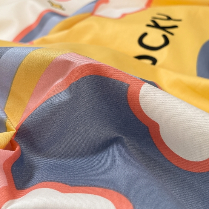 91家纺网 家纺一手货源 找家纺 曼之夏2022款全棉13372匹马棉纯棉印花四件套晚安彩虹梦