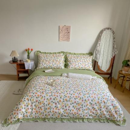 91家纺网 家纺一手货源 找家纺 （总）棉生活 2022新款韩系花边碎花四件套