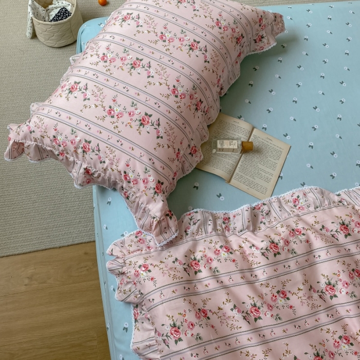 91家纺网 家纺一手货源 找家纺 （总）棉生活 2022新款韩系花边碎花四件套