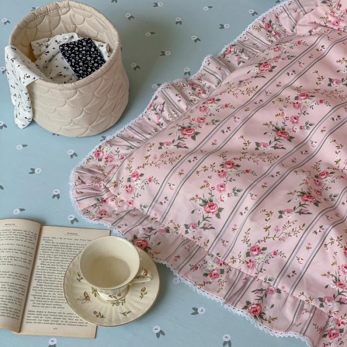 91家纺网 家纺一手货源 找家纺 （总）棉生活 2022新款韩系花边碎花四件套