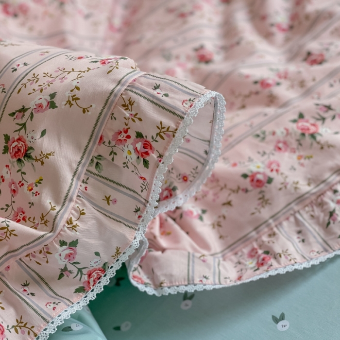 91家纺网 家纺一手货源 找家纺 （总）棉生活 2022新款韩系花边碎花四件套