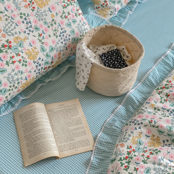 91家纺网 家纺一手货源 找家纺 棉生活 2022新款韩系花边碎花四件套 秘密花园