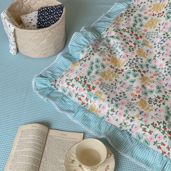 91家纺网 家纺一手货源 找家纺 棉生活 2022新款韩系花边碎花四件套 秘密花园