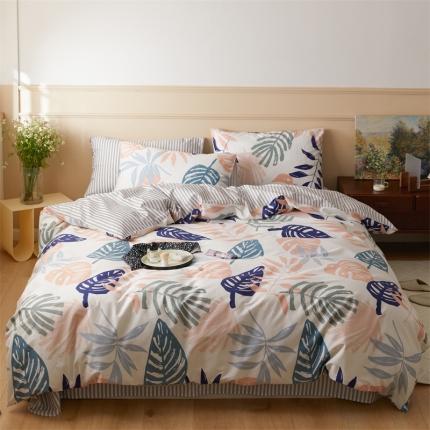 91家纺网 家纺一手货源 找家纺 （总）仟网汇 2021新款春夏简约几何全棉四件套