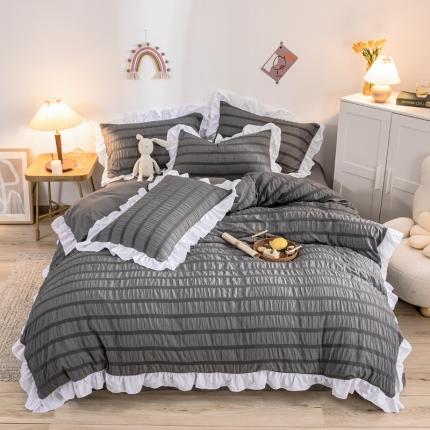 91家纺网 家纺一手货源 找家纺 （总）仟网汇 2021新款泡泡纱泡芙公主四件套