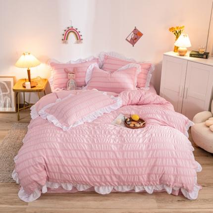 91家纺网 家纺一手货源 找家纺 （总）仟网汇 2021新款泡泡纱泡芙公主四件套