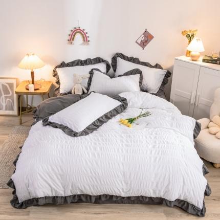 91家纺网 家纺一手货源 找家纺 （总）仟网汇 2021新款泡泡纱泡芙公主四件套