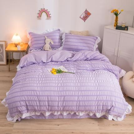 91家纺网 家纺一手货源 找家纺 （总）仟网汇 2021新款泡泡纱泡芙公主四件套