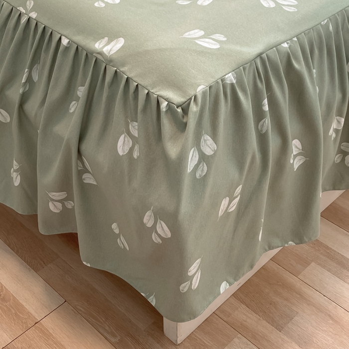 91家纺网 家纺一手货源 找家纺 上尚居 2024新款小清新韩版花边磨毛四件套水洗棉 青青果园