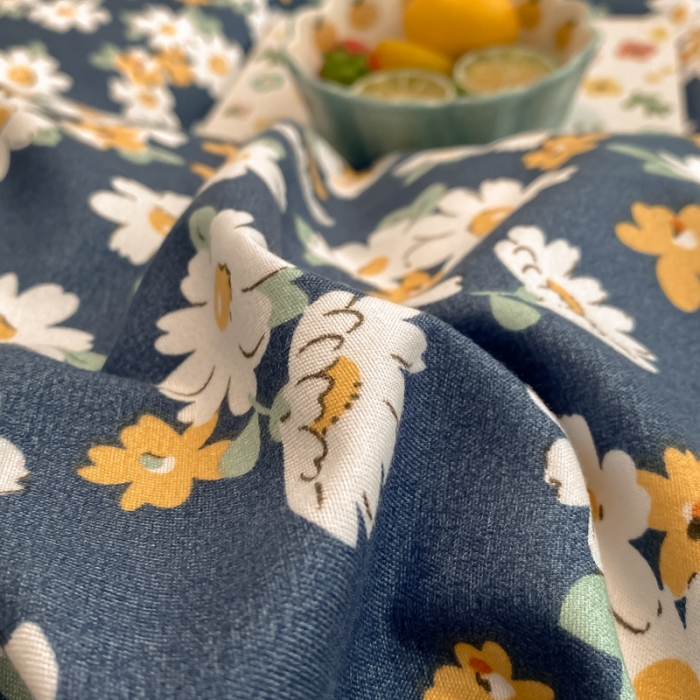 91家纺网 家纺一手货源 找家纺 上尚居 2024新款小清新韩版花边磨毛四件套水洗棉 小雏菊