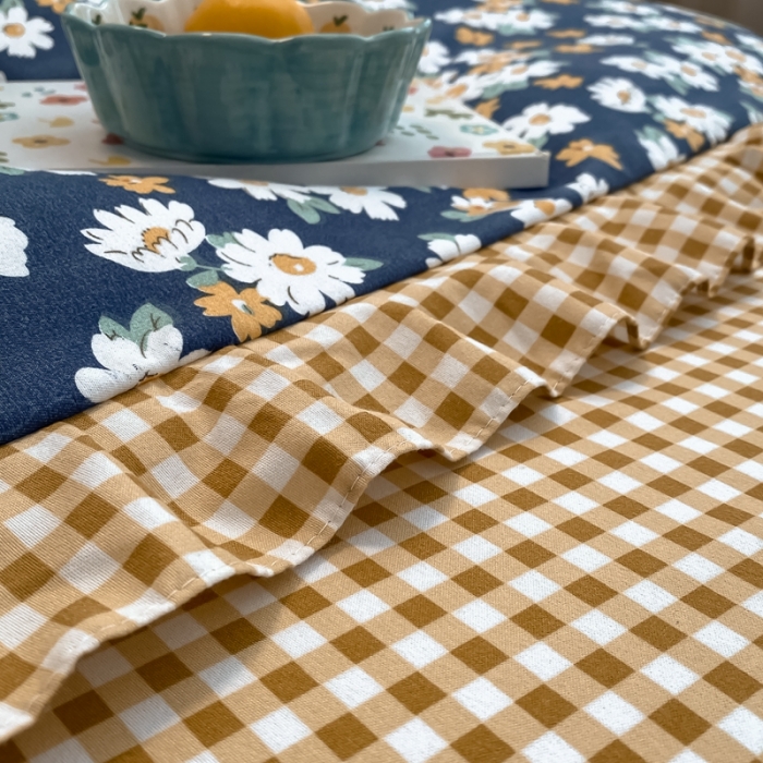 91家纺网 家纺一手货源 找家纺 上尚居 2024新款小清新韩版花边磨毛四件套水洗棉 小雏菊