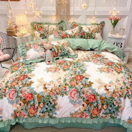 91家纺网 家纺一手货源 找家纺 （总）HL原创 2021新款13372全棉韩版花卉四件套