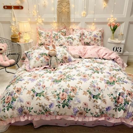 91家纺网 家纺一手货源 找家纺 （总）HL原创 2021新款13372全棉韩版花卉四件套