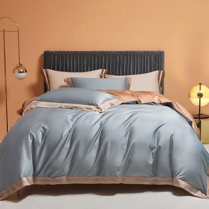 91家纺网 家纺一手货源 找家纺 （总）爱缦 2021新款简系列100支长绒棉奥棉四件套棚拍图