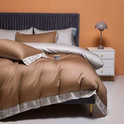 91家纺网 家纺一手货源 找家纺 （总）爱缦 2021新款宫系列100支长绒棉奥棉四件套棚拍图