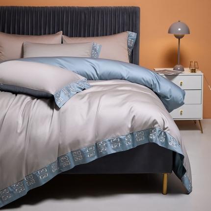 91家纺网 家纺一手货源 找家纺 （总）爱缦 2021新款宫系列100支长绒棉奥棉四件套棚拍图