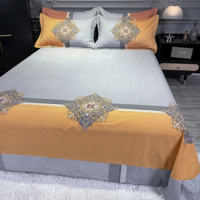 91家纺网 家纺一手货源 找家纺 （总）金爱家 2021新款大版磨毛条格简约四件套