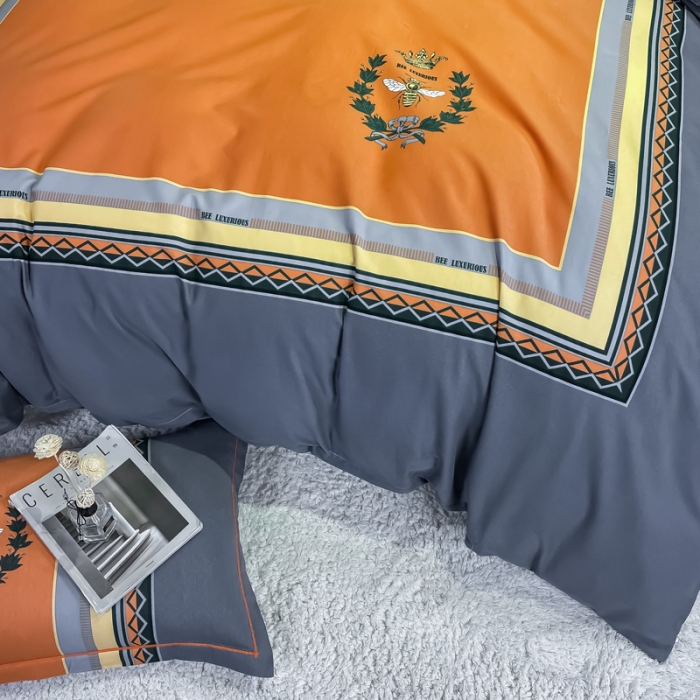 91家纺网 家纺一手货源 找家纺 金爱家 2021新款大版磨毛条格简约四件套 梵尔赛