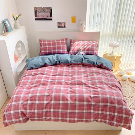 91家纺网 家纺一手货源 找家纺 （总）蓝巢 2021新款全棉色织水洗棉四件套