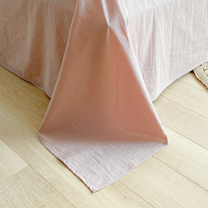 91家纺网 家纺一手货源 找家纺 蓝巢 2021新款全棉色织水洗棉四件套 布丁格豆沙