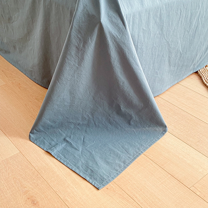 91家纺网 家纺一手货源 找家纺 蓝巢 2021新款全棉色织水洗棉四件套 蓝灰大格