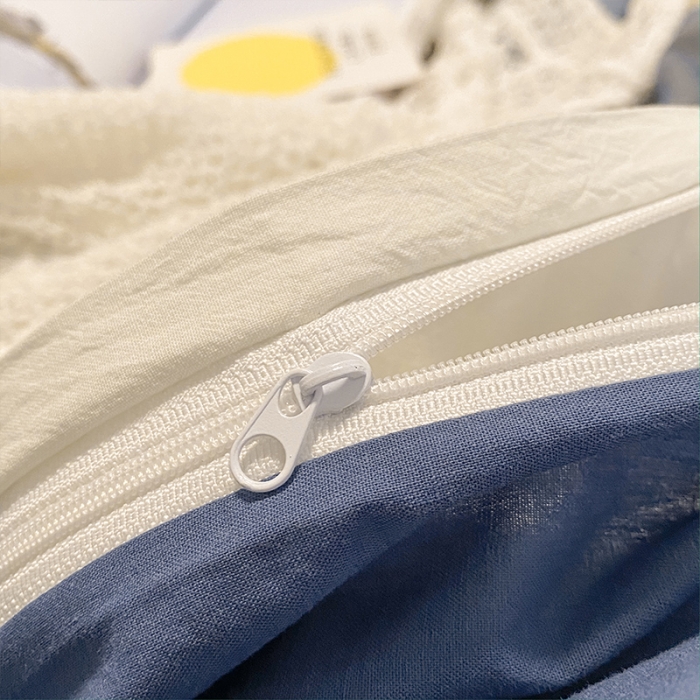 91家纺网 家纺一手货源 找家纺 蓝巢 2021新款全棉色织水洗棉四件套 蓝调格