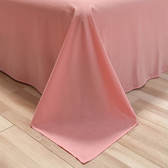 91家纺网 家纺一手货源 找家纺 蓝巢 2021新款全棉色织水洗棉四件套 蜜粉格