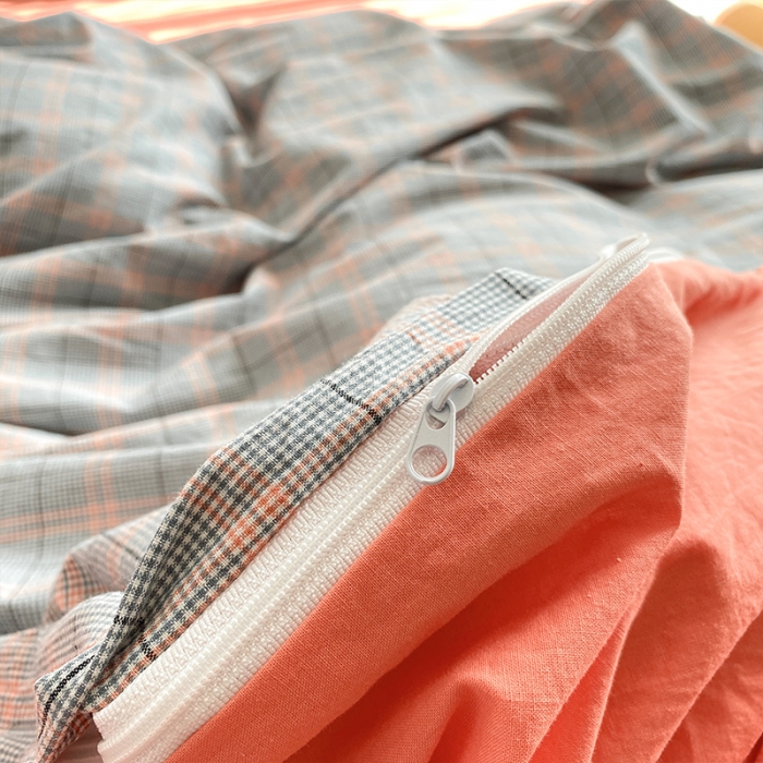 91家纺网 家纺一手货源 找家纺 蓝巢 2021新款全棉色织水洗棉四件套 雅致灰