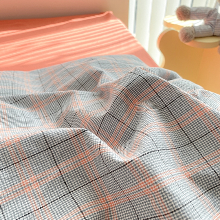 91家纺网 家纺一手货源 找家纺 蓝巢 2021新款全棉色织水洗棉四件套 雅致灰