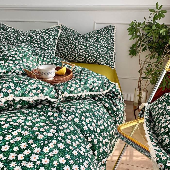 91家纺网 家纺一手货源 找家纺 （总）澳萝拉 2021新款全棉小花边四件套