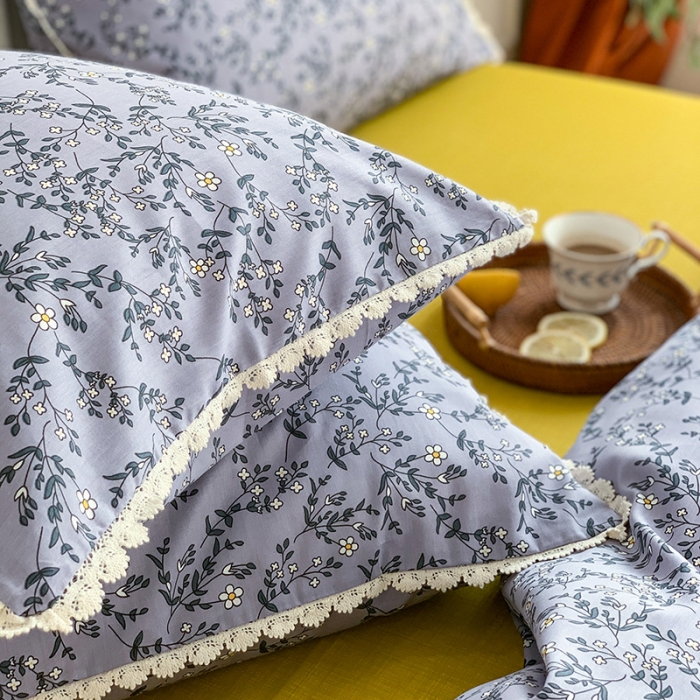 91家纺网 家纺一手货源 找家纺 澳萝拉 2021新款全棉小花边四件套 满月