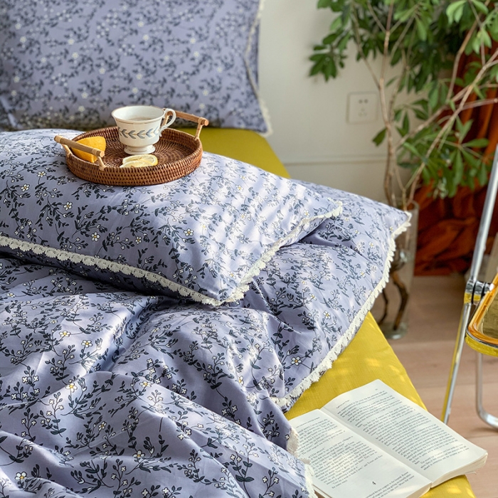 91家纺网 家纺一手货源 找家纺 澳萝拉 2021新款全棉小花边四件套 满月