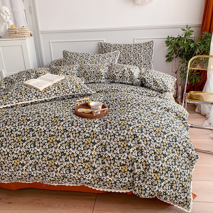 91家纺网 家纺一手货源 找家纺 澳萝拉 2021新款全棉小花边四件套 日出