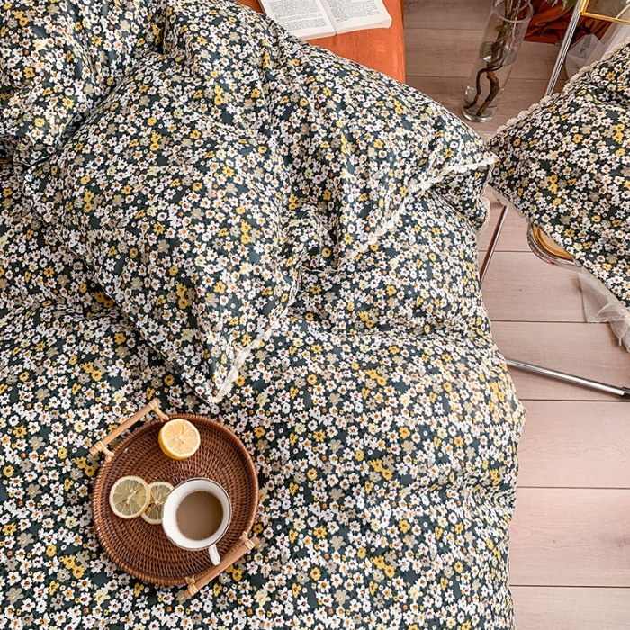 91家纺网 家纺一手货源 找家纺 澳萝拉 2021新款全棉小花边四件套 日出