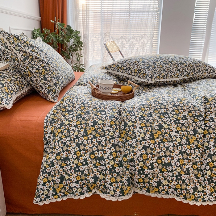 91家纺网 家纺一手货源 找家纺 澳萝拉 2021新款全棉小花边四件套 日出