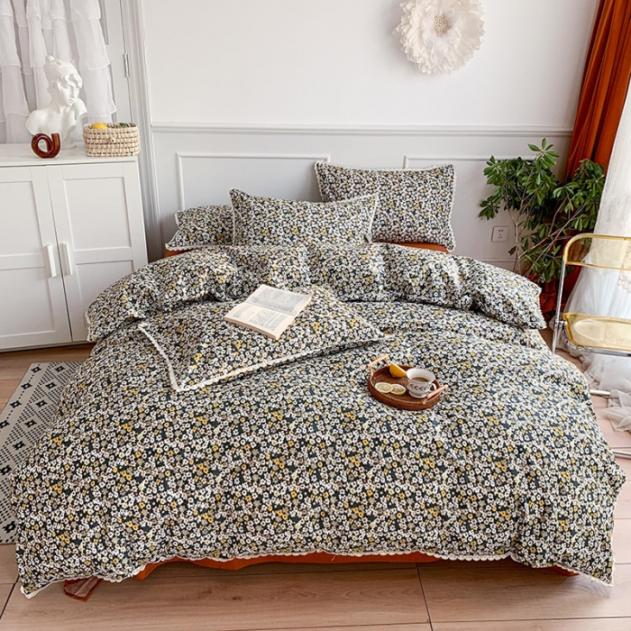 91家纺网 家纺一手货源 找家纺 澳萝拉 2021新款全棉小花边四件套 日出