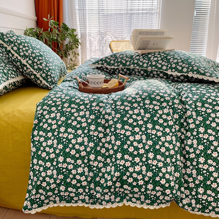 91家纺网 家纺一手货源 找家纺 澳萝拉 2021新款全棉小花边四件套 邂逅