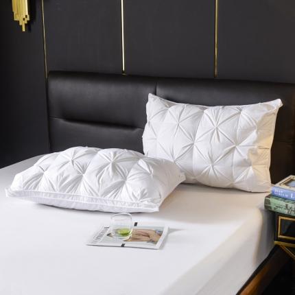 缔莱 2022新款扭花羽绒枕48*74cm/一只 白色