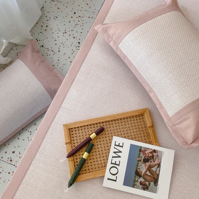 91家纺网 家纺一手货源 找家纺 时年 2021新款高品质御藤席 御藤-粉色