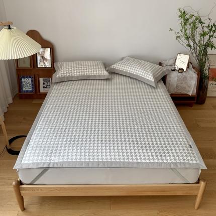 时年 2021新款水洗提花冰丝凉席养生席 千鸟格-米咖