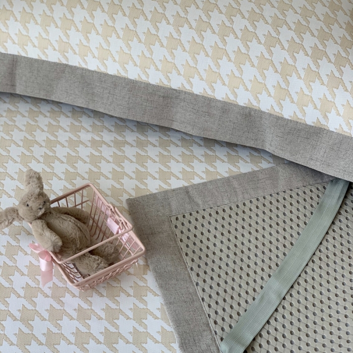 91家纺网 家纺一手货源 找家纺 时年 2021新款水洗提花冰丝凉席养生席 千鸟格-奶黄