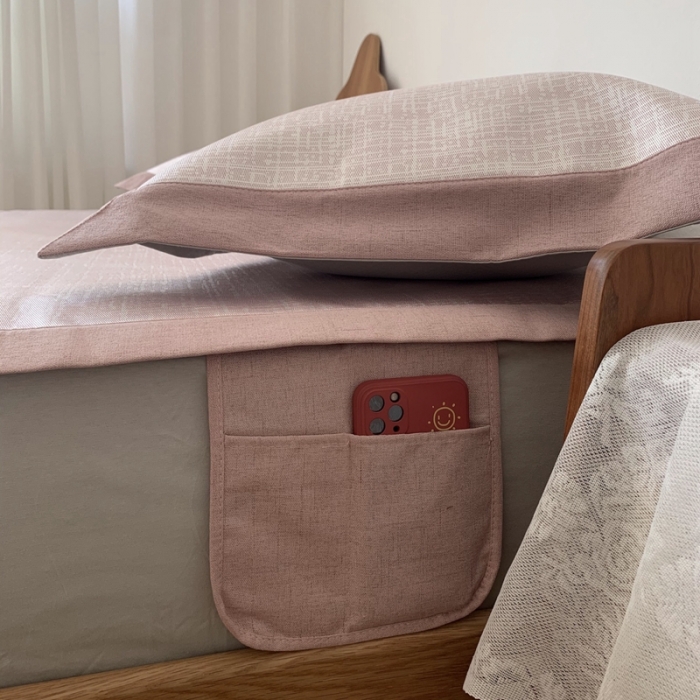 91家纺网 家纺一手货源 找家纺 时年 2021新款水洗提花冰丝凉席养生席 席纹-粉