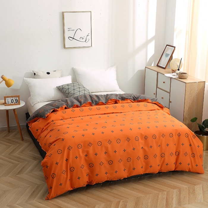 91家纺网 家纺一手货源 找家纺 晶缦家纺 2021新款秋冬款全棉12868单被套 潮流桔