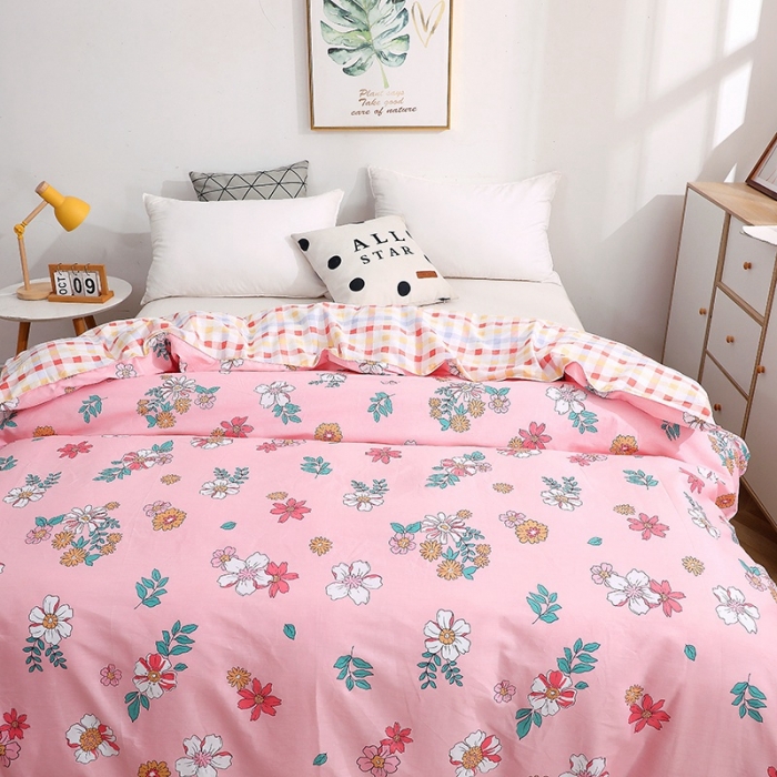 91家纺网 家纺一手货源 找家纺 晶缦家纺 2021新款秋冬款全棉12868单被套 梦里花粉