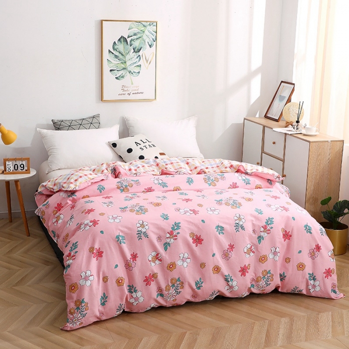 91家纺网 家纺一手货源 找家纺 晶缦家纺 2021新款秋冬款全棉12868单被套 梦里花粉