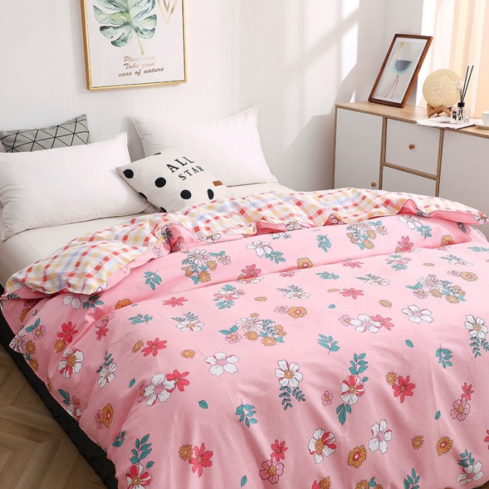 91家纺网 家纺一手货源 找家纺 晶缦家纺 2021新款秋冬款全棉12868单被套 梦里花粉