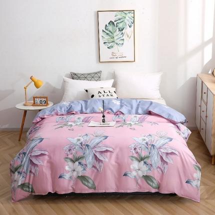 晶缦家纺 2021新款秋冬款全棉12868单被套 沐雅清风粉