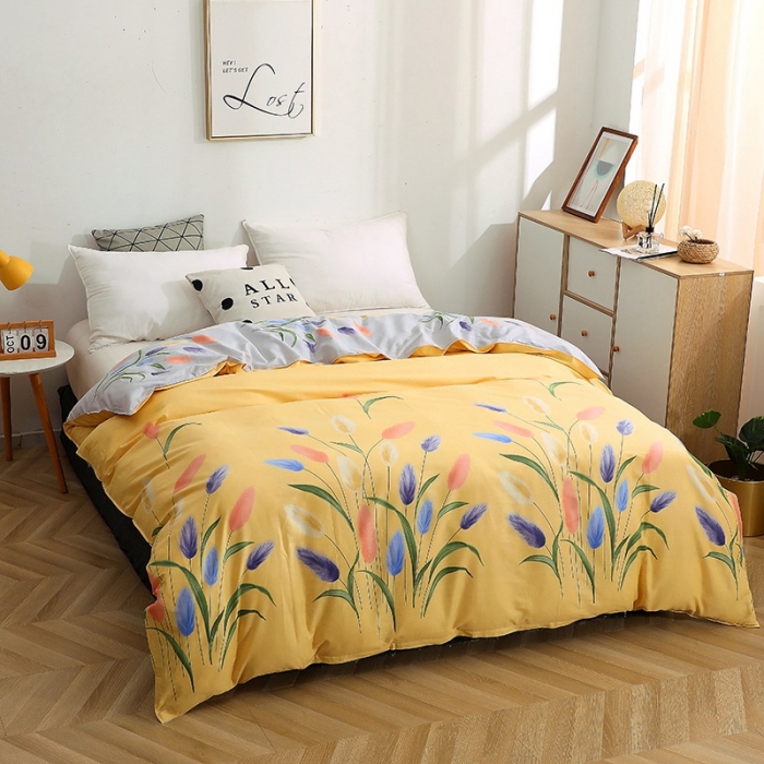 91家纺网 家纺一手货源 找家纺 晶缦家纺 2021新款秋冬款全棉12868单被套 香氛密语黄